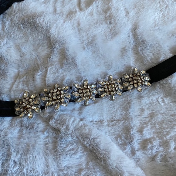 Rhinestone Stretch Tie Headband/Belt - Picture 2 of 5